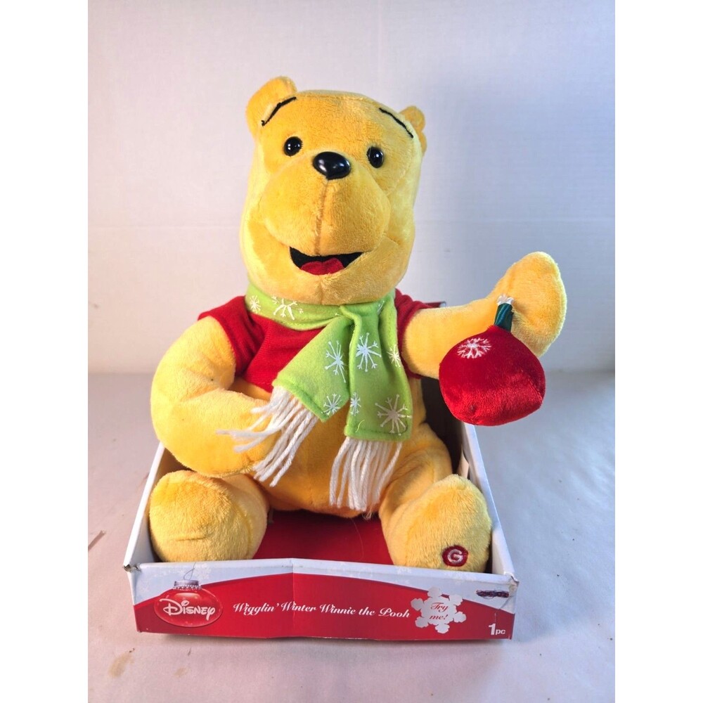 Disney Christmas Winnie the Pooh Musical Plush Dances Sings “Deck The Halls” NIB